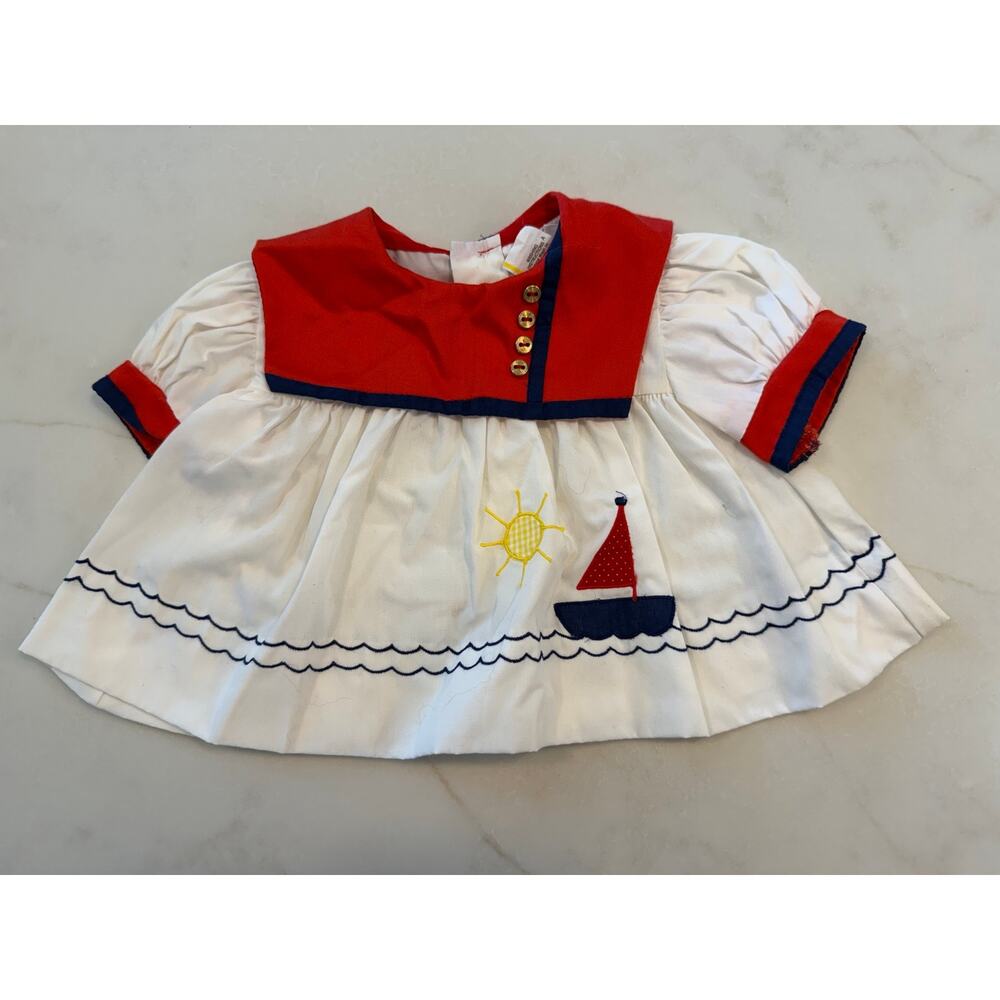 Vintage Baby Togs Nautical Sailor swing top size 12 months
